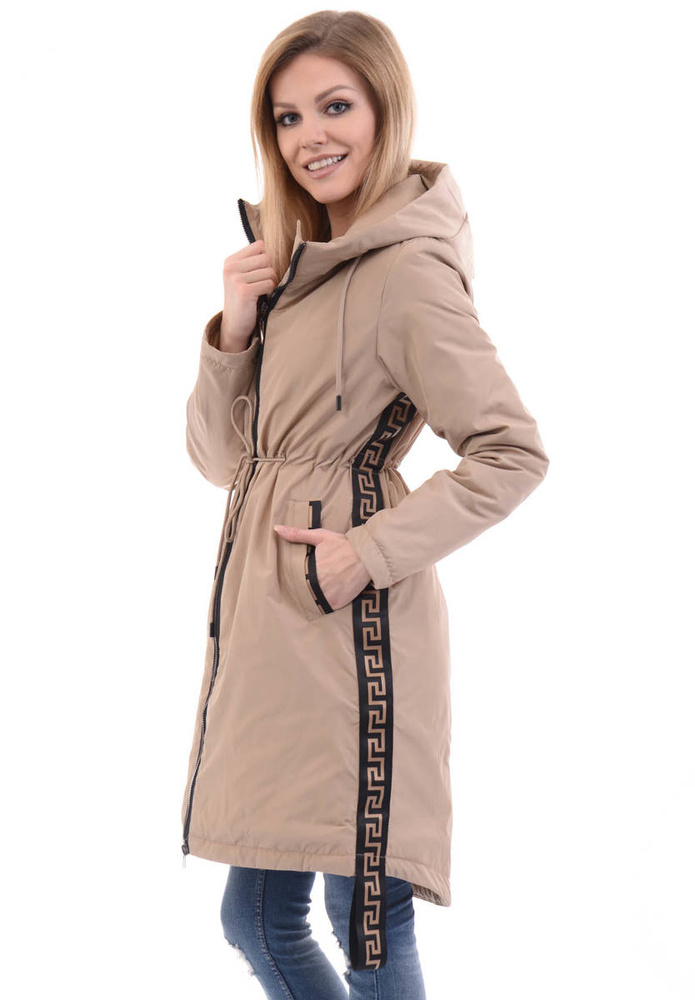 Damska Parka Wiosenna Zielona