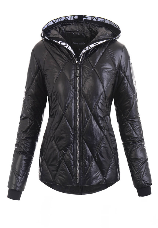 Damska Wiosenna Ortalion Kurtka Czarna