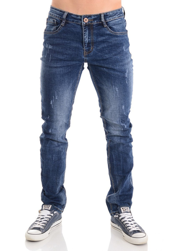 Męskie Spodnie Jeansowe Granatowe