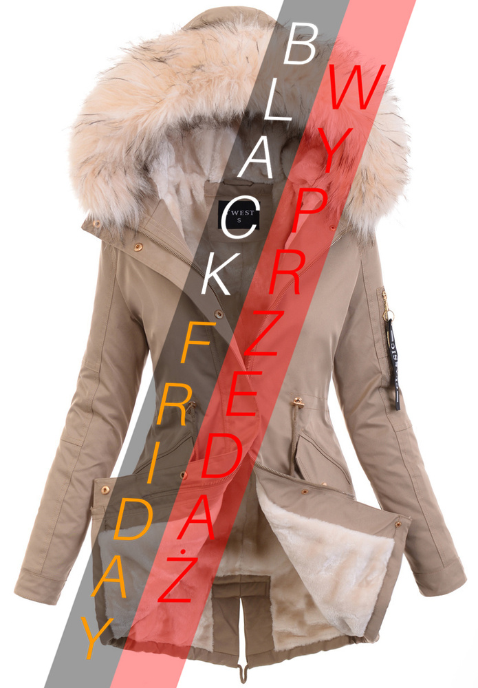 Damska Parka Kurtka Zimowa Beżowa