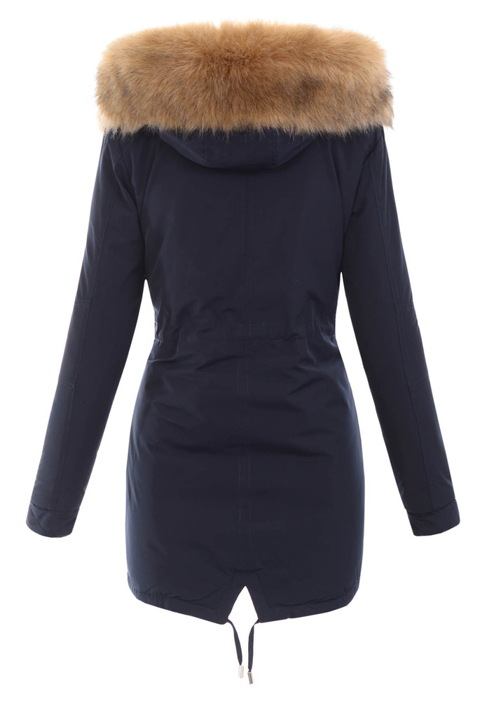 Damska Parka Kurtka 2w1 Zimowa Czarna