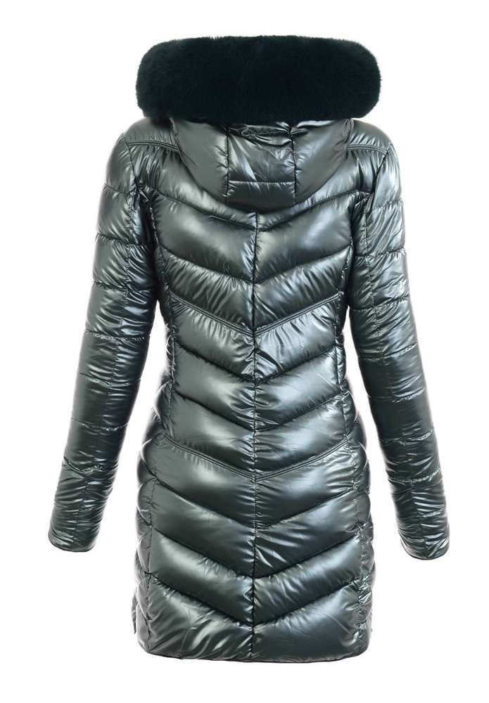 Damska Zimowa Ortalionowa Kurtka Zielona