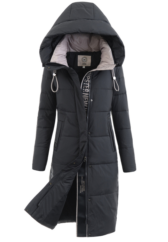 Damska Zimowa Ortalionowa Kurtka Czarna