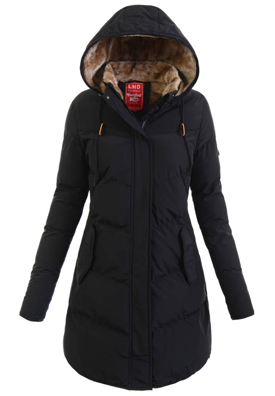 Damska Zimowa Ortalionowa Kurtka Czarna