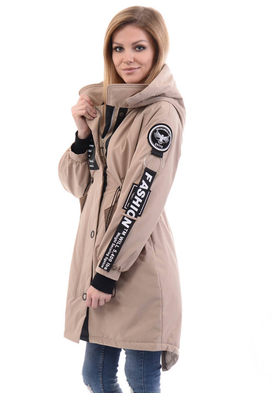 Damska Parka Wiosenna Zielona