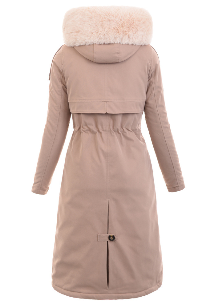 Damska Parka Kurtka Zimowa Beżowa