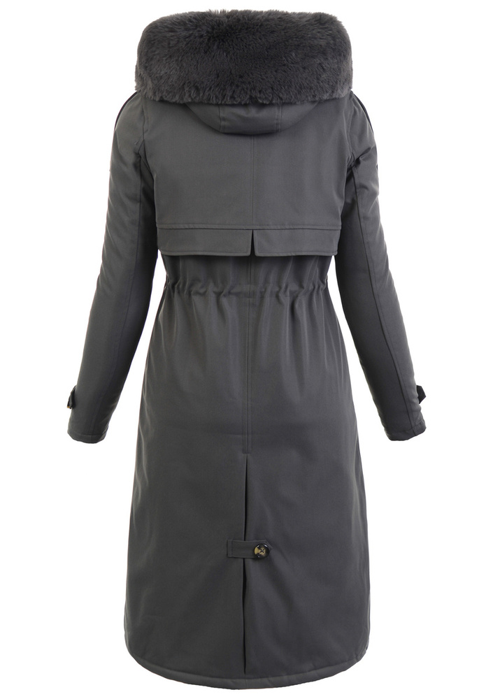 Damska Parka Kurtka Zimowa Szara