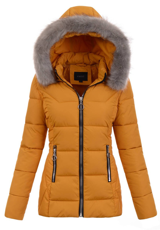 Damska Zimowa Kurtka Żółta