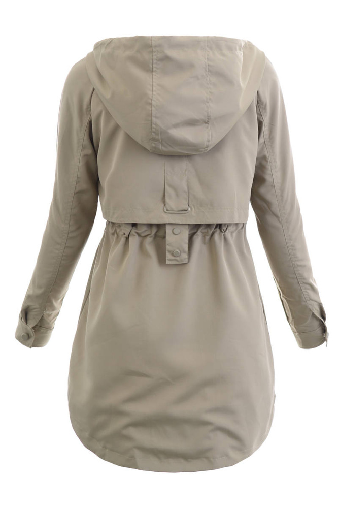 Damska Wiosenno-Jesienna Kurtka Oliwkowa