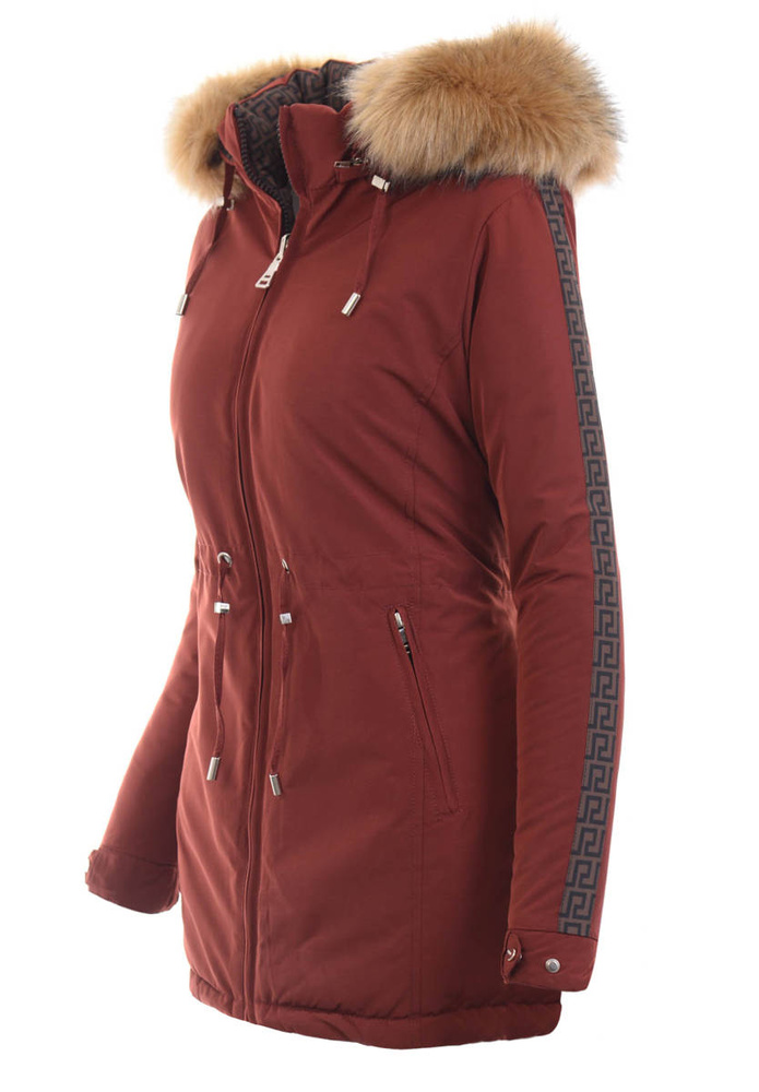 Damska Parka Kurtka 2w1 Zimowa Czarna