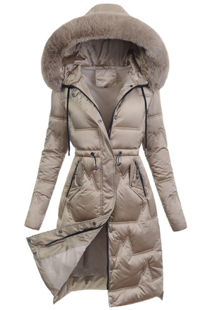 Damska Kurtka Zimowa Beżowa