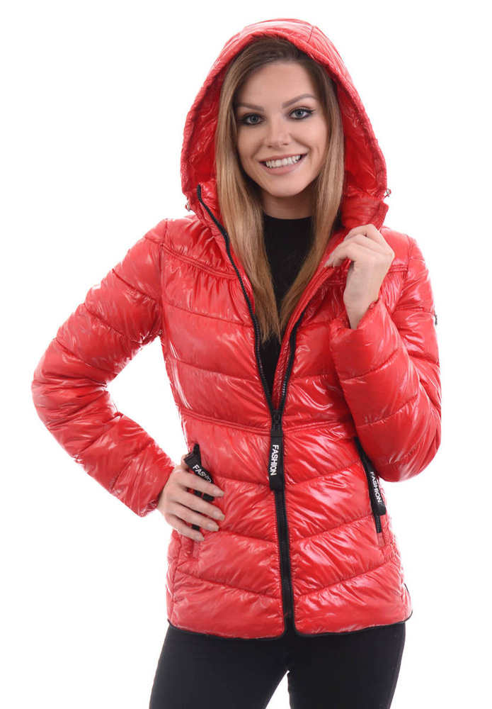 Damska Wiosenna Ortalion Kurtka Czerwona