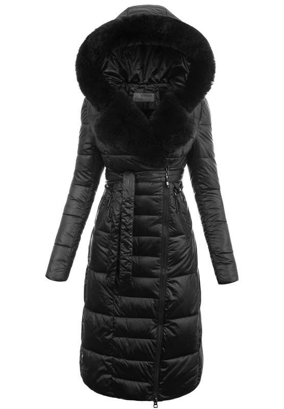 Damska Zimowa Ortalionowa Kurtka Czarna