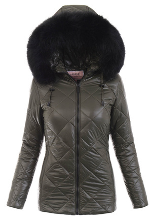 Damska Parka Kurtka Zimowa Zielona