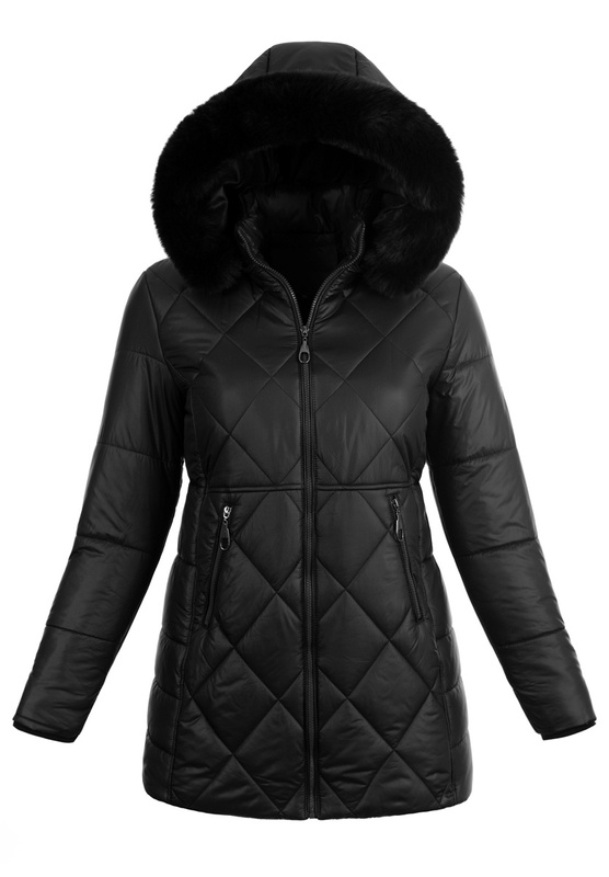 Damska Zimowa Ortalionowa Kurtka Czarna