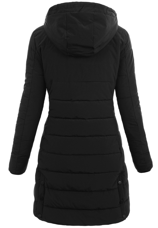 Damska Zimowa Ortalionowa Kurtka Czarna