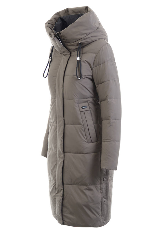 Damska Zimowa Ortalionowa Kurtka Kawowa