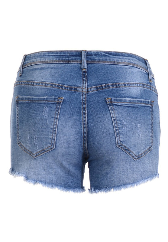 Damskie Krótkie Spodenki Jeansowe Niebieskie