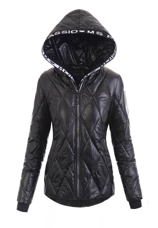 Damska Wiosenna Ortalion Kurtka Czarna