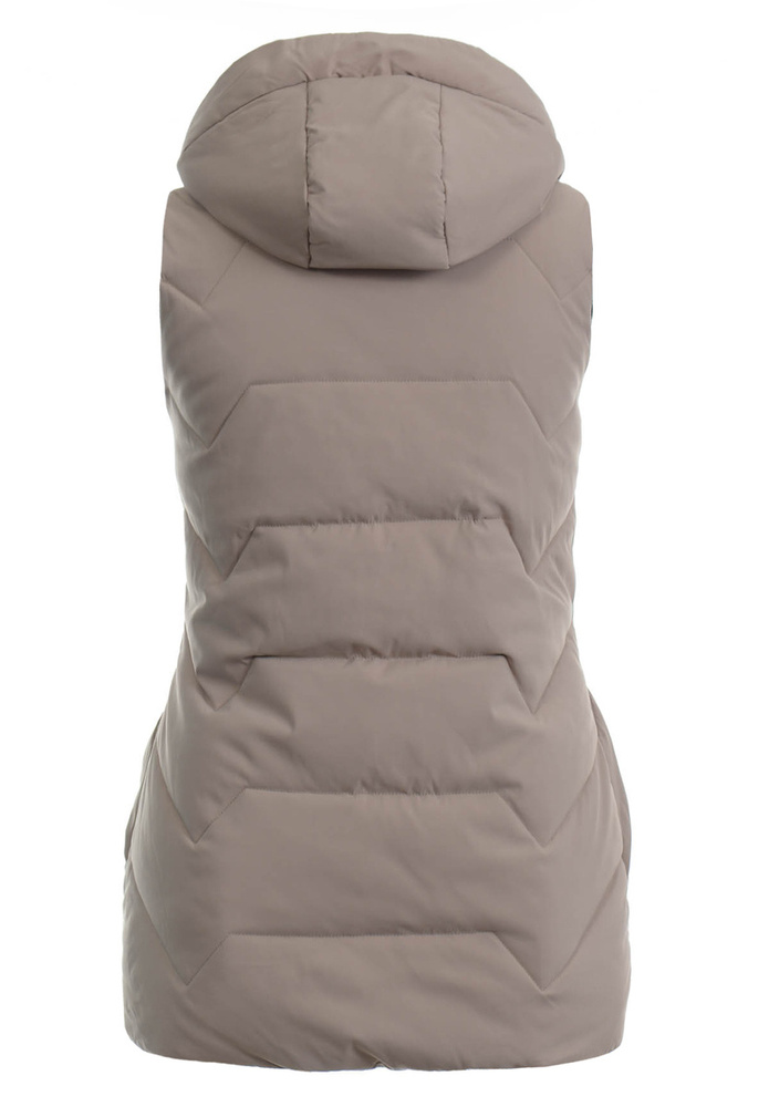 Damska Kamizelka Bezrękawnik Beżowy