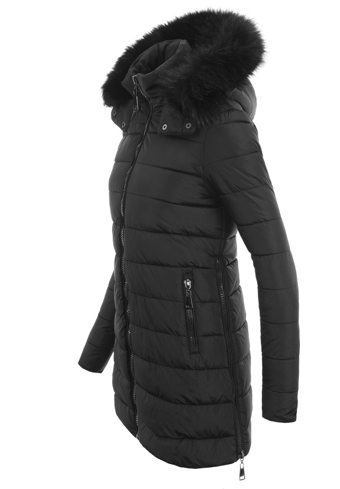 Damska Zimowa Ortalionowa Kurtka Czarna