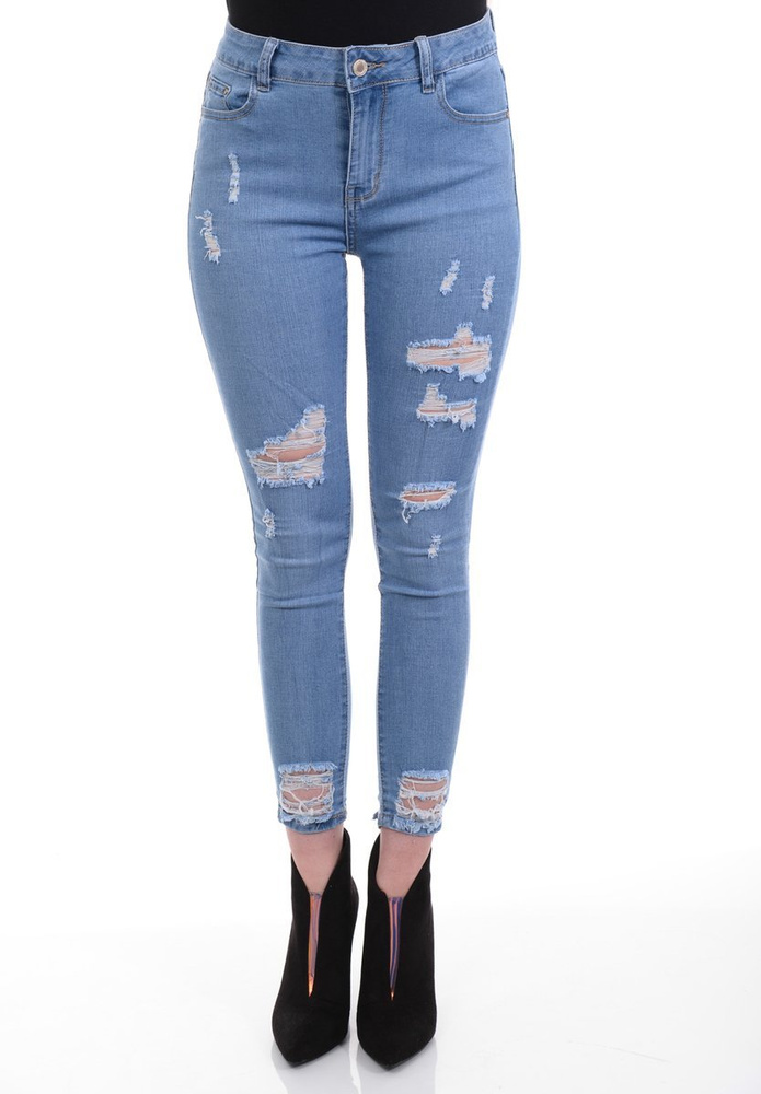 Damskie Spodnie Jeansowe Niebieskie