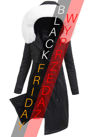 Damska Parka Kurtka Zimowa Czarna