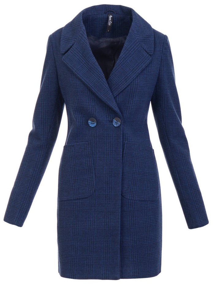 Damski Przejściowy Płaszcz Dzianin Granat