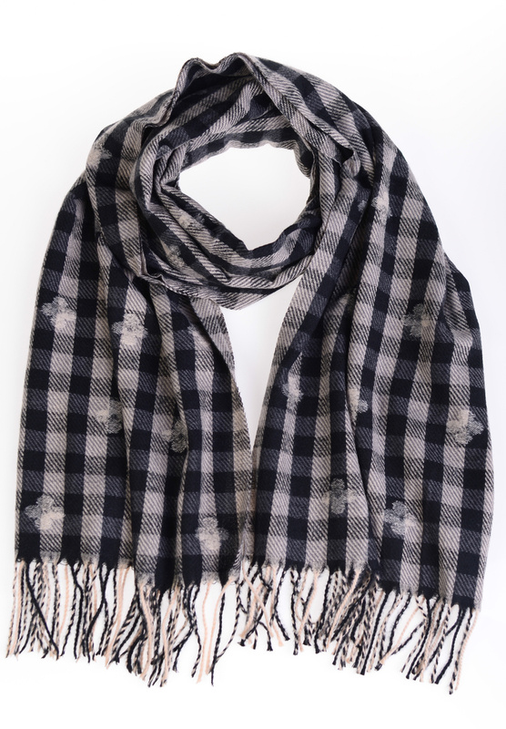 Szal Damski W Kratę Czarny