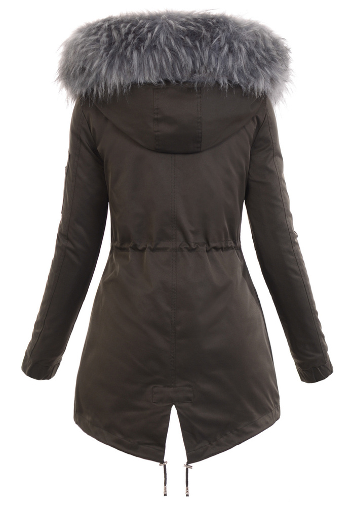 Damska Parka Kurtka 2w1 Zimowa Khaki