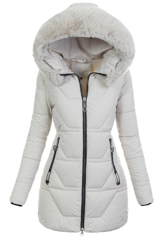 Damska Kurtka Zimowa Ecru