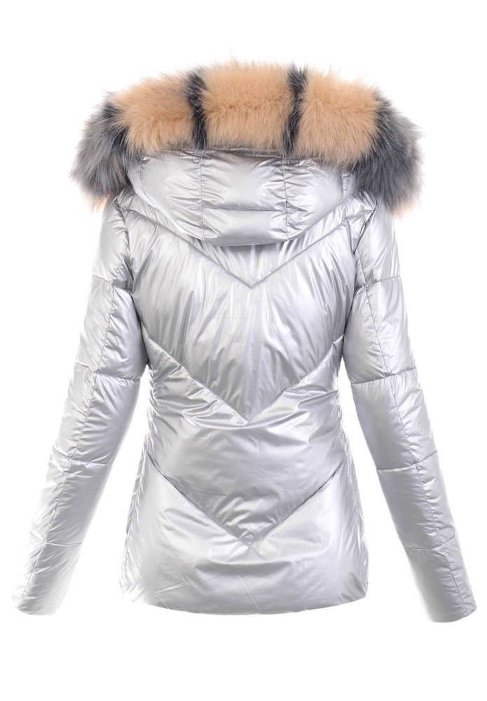 Damska Kurtka Zimowa Srebrna