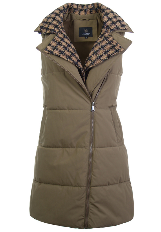 Damska Kamizelka Bezrękawnik Brązowa