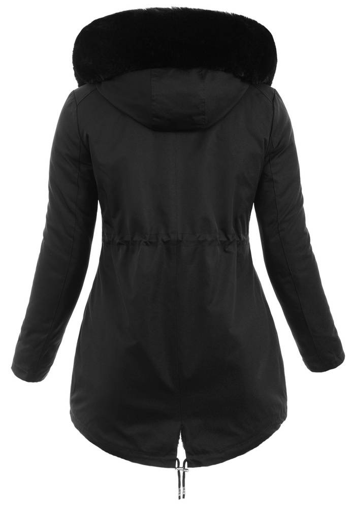 Damska Parka Kurtka Zimowa Czarna