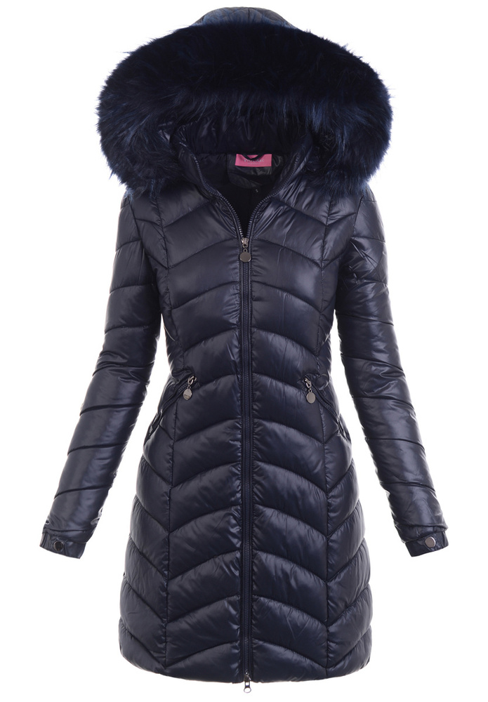 Damska Zimowa Ortalionowa Kurtka Granat