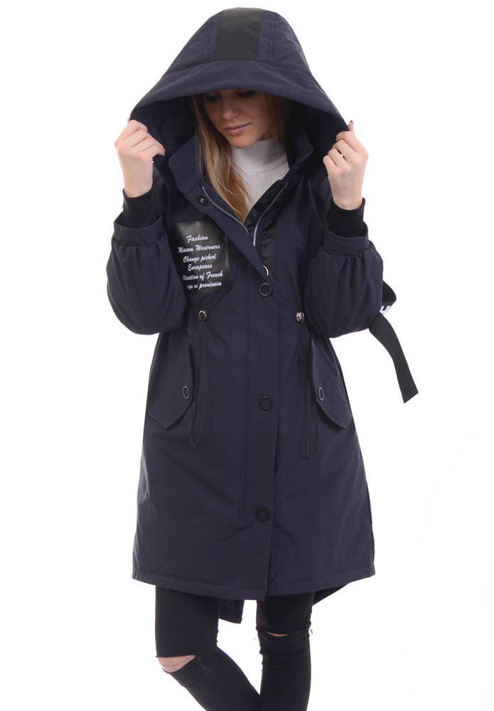 Damska Parka Wiosenna Czarna