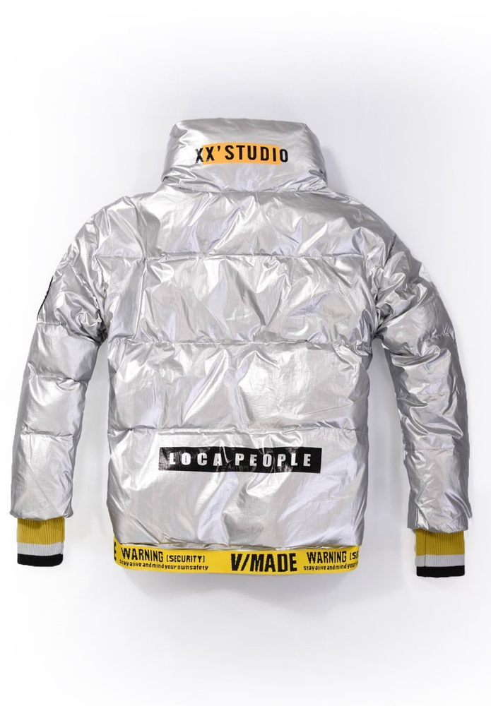 Damska Kurtka Oversize Srebrna