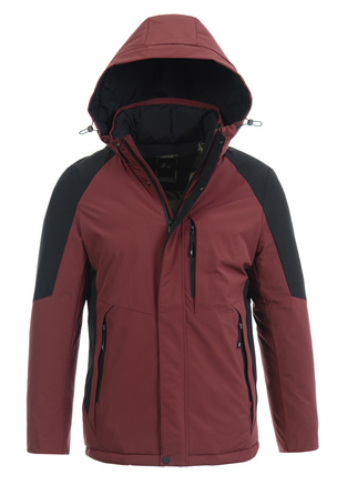 Męska Zimowa Kurtka Bordowa