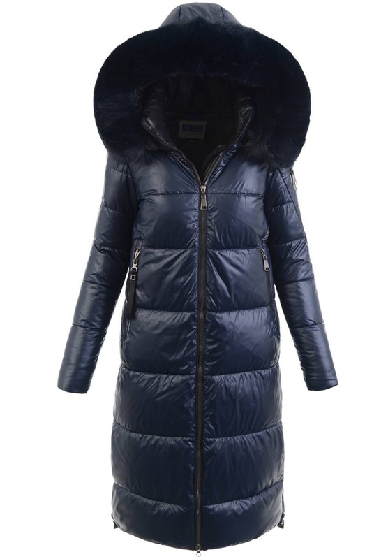 Damska Zimowa Ortalionowa Kurtka Granatowa