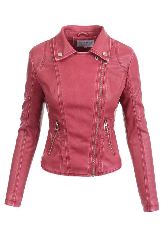 Damska Kurtka Ramoneska Czerwona