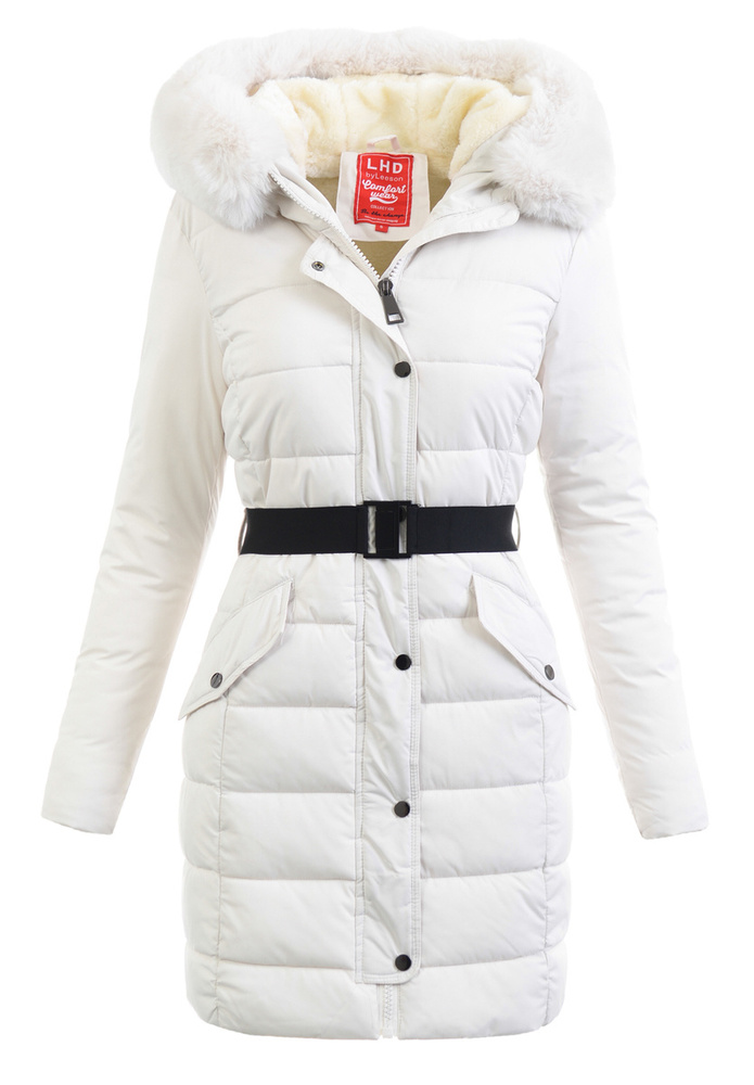 Damska Zimowa Ortalionowa Kurtka Ecru