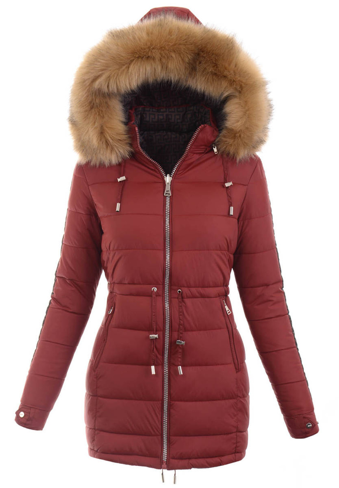 Damska Parka Kurtka 2w1 Zimowa Czarna