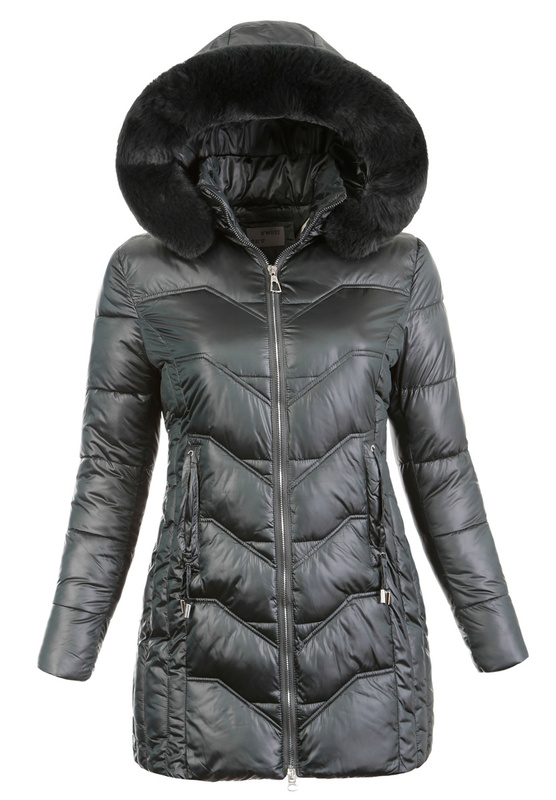 Damska Zimowa Ortalionowa Kurtka Zielona