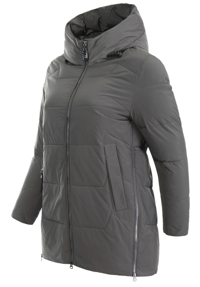 Damska Zimowa Ortalionowa Kurtka Grafitowa