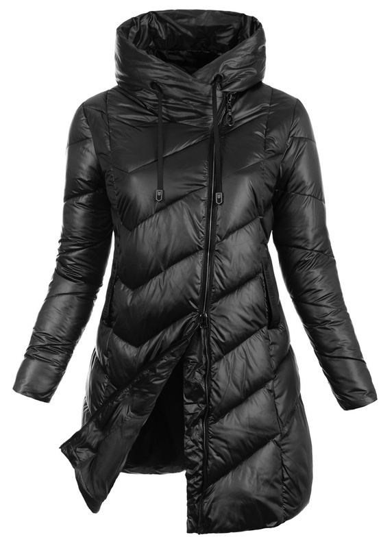 Damska Zimowa Ortalionowa Kurtka Czarna
