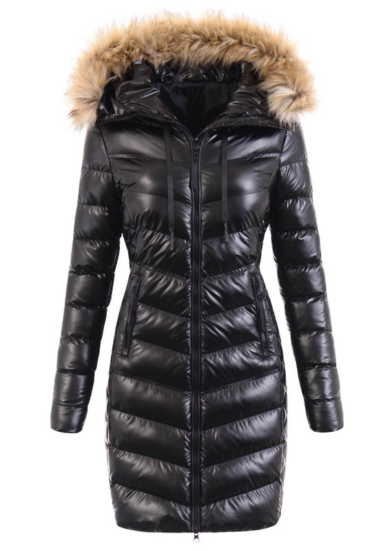 Damska Zimowa Ortalionowa Kurtka Czarna
