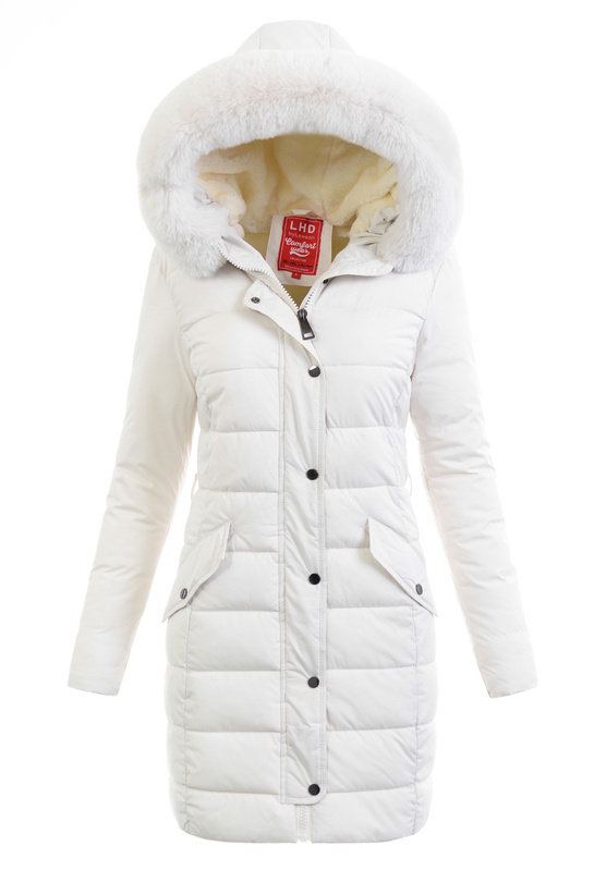 Damska Zimowa Ortalionowa Kurtka Ecru