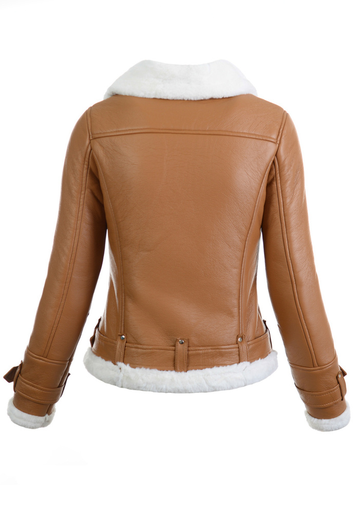 Damska Zimowa Kurtka Kożuszek Brązowy