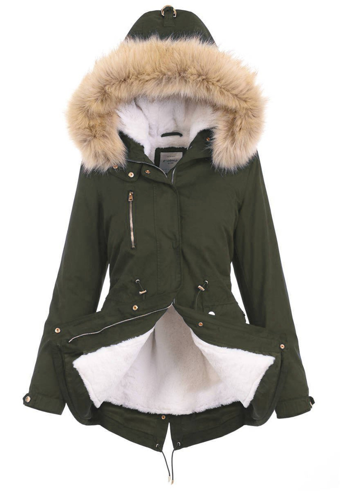 Damska Parka 2w1 Zielona