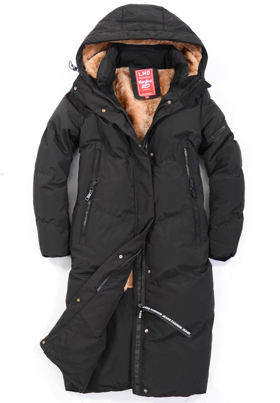 Damska Zimowa Ortalionowa Kurtka Czarna